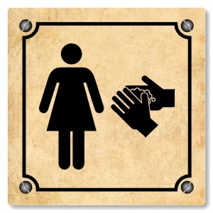 WC ženy, 100x100mm, pergamen, Kansas